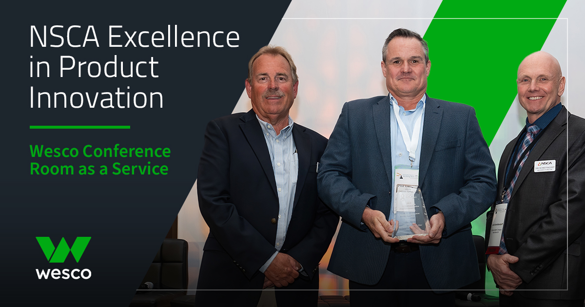 Wesco's Conference Room as a Service honored as Product Innovation Winner by NSCA