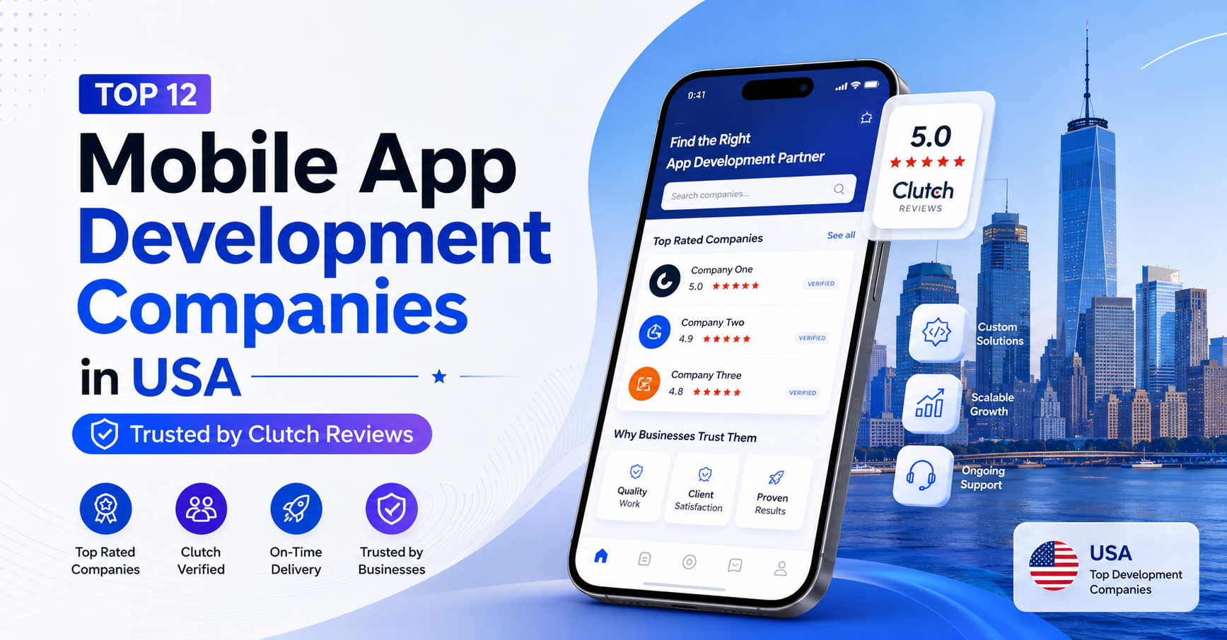 Top 12 Mobile App Development Companies in USA Trusted by Clutch Reviews