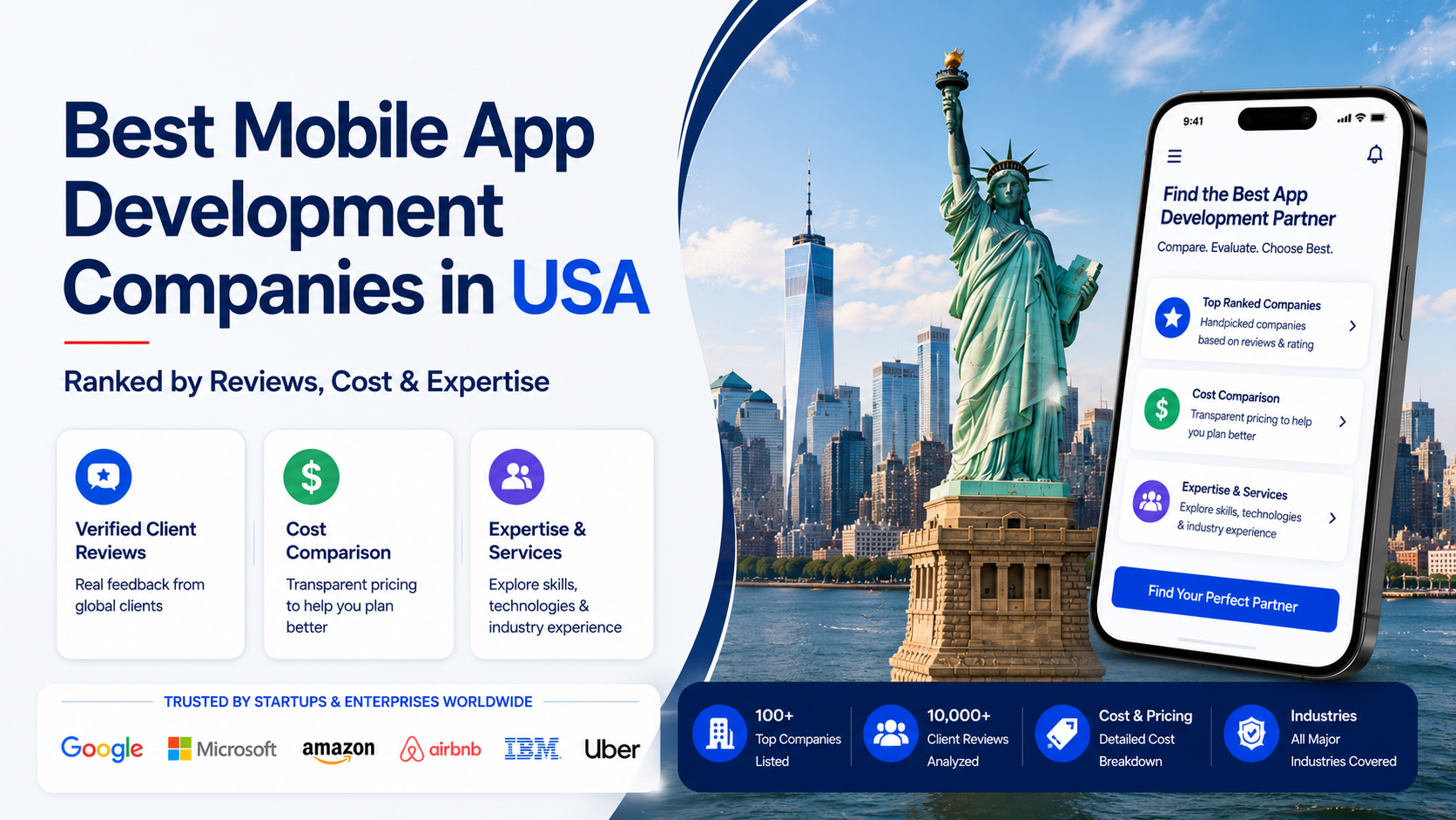 Best Mobile App Development Companies in USA Ranked by Reviews, Cost & Expertise