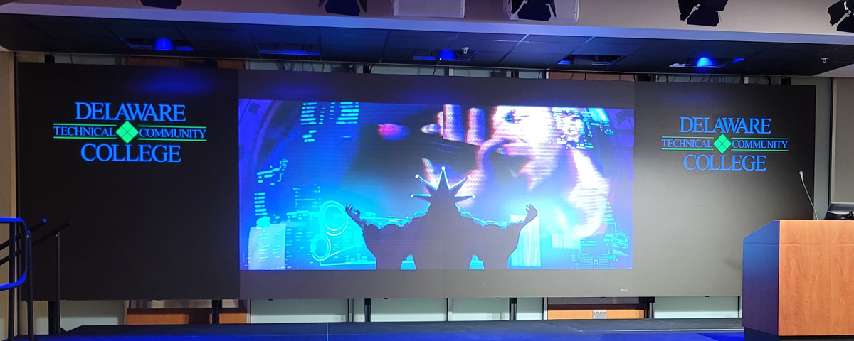 LED video wall at Delaware Technical College