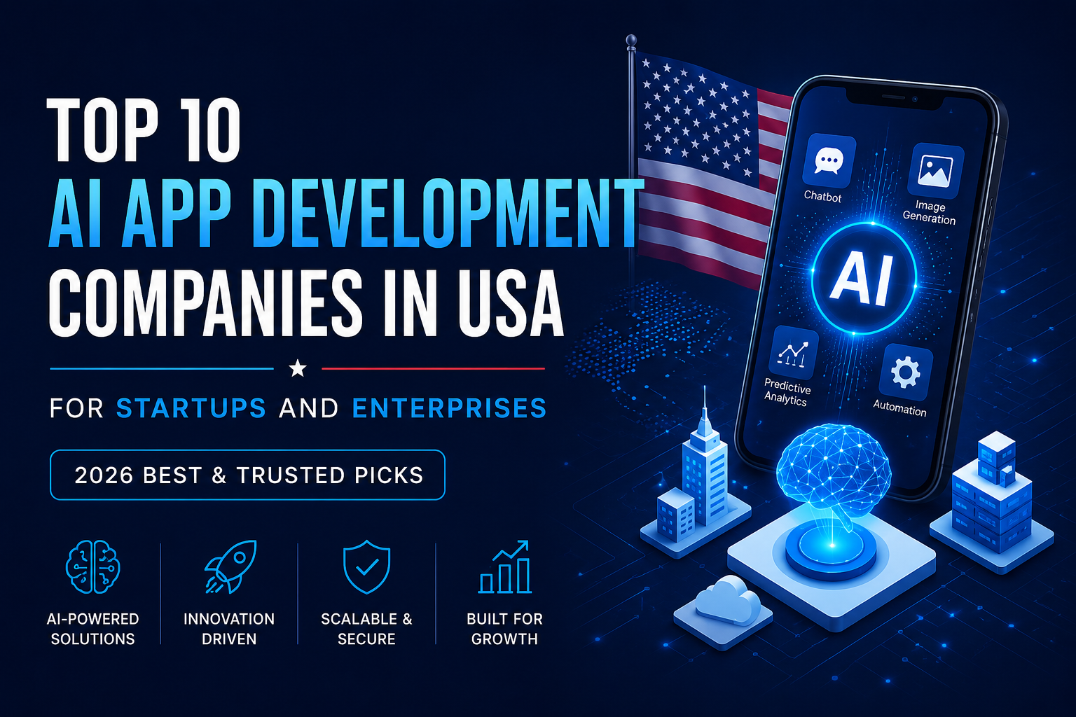 Top 10 AI App Development Companies in USA for Startups and Enterprises in 2026
