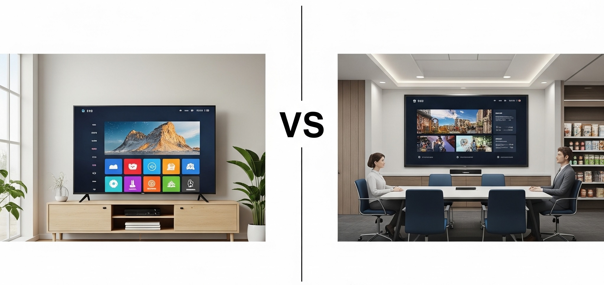 Consumer Smart TVs vs. Commercial Smart Displays